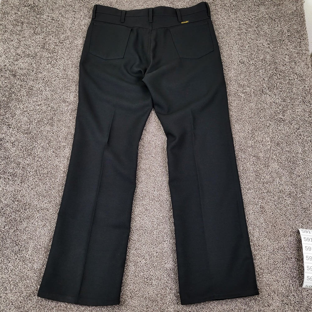 Wrangler Dress Jeans Mens 38x32 Black Excellent Rancher 82BK Made in USA Bootcut - Picture 2 of 9